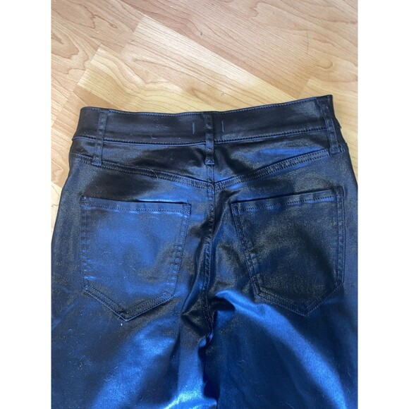 Express Conscious Edit Skinny High Rise Jeans Sz 2L Black Denim NWT Leather Look - Picture 7 of 12
